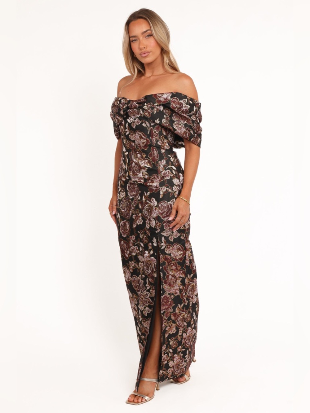 Petal & Pup Lilia Maxi Dress Black Floral Strapless Bow NWT 8 - Picture 5 of 8